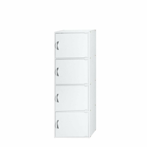Made-To-Order 47.4 x 11.75 x 15.91 in. 4-Shelf & 4-Door Bookcase, White MA2983184